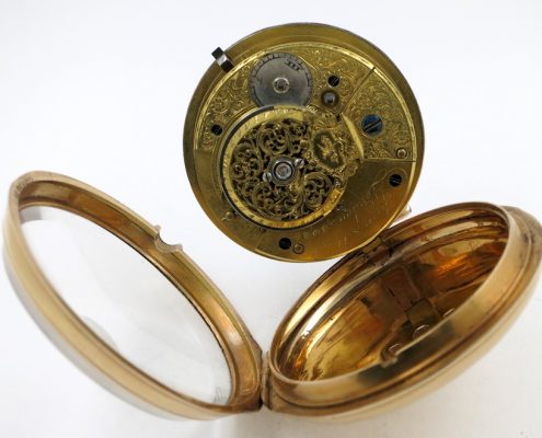 Gold pocket watch by Green & Ward, London