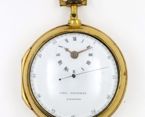 Gilt pair cased "doctor's dial" verge