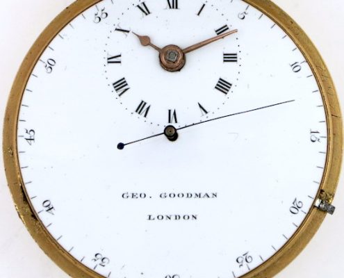 Gilt pair cased "doctor's dial" verge