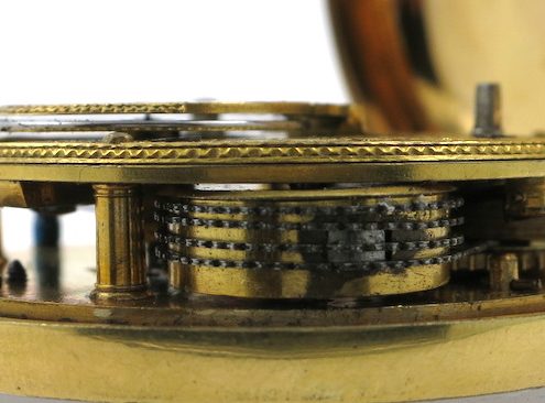 Gilt pair cased "doctor's dial" verge