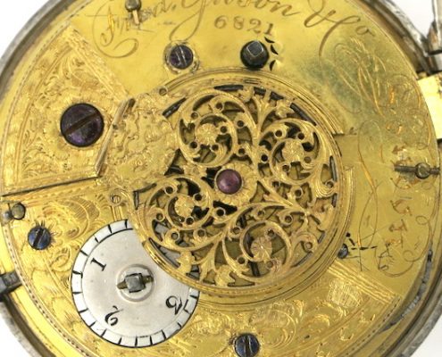 Automaton dial with naval scene