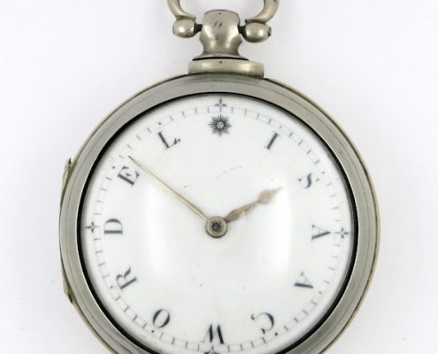 Silver pair cases, name dial