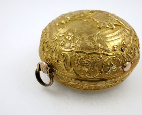 Gold repousse pair cases