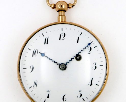 Gold repeating cylinder pocket watch