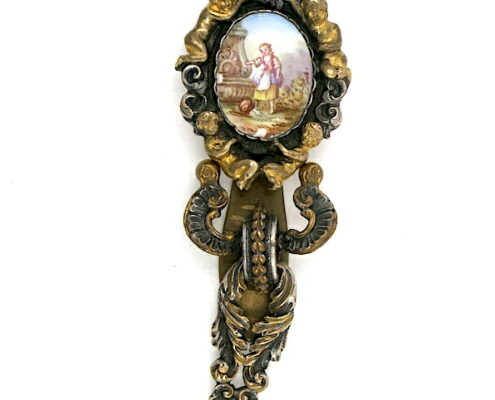 Gilt & enamel chatelaine