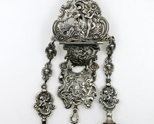 Silver Pocket Watch Chatelaine