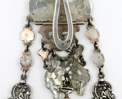 Silver Pocket Watch Chatelaine