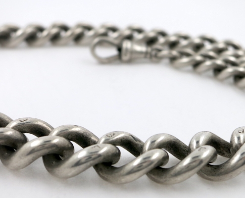 Heavy Silver Albert Watch Chain