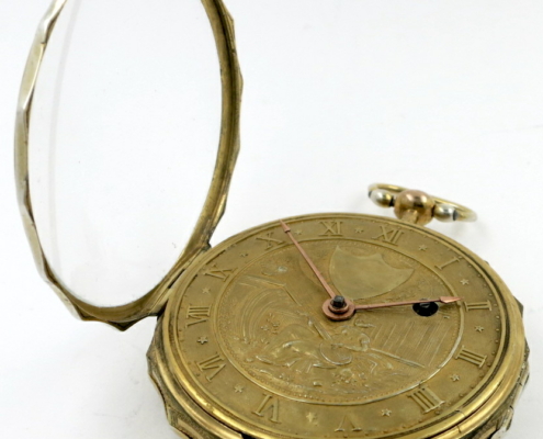 Silver gilt verge pocket watch