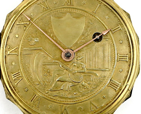 Silver gilt verge pocket watch