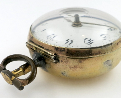 underpainted horn pocket watch