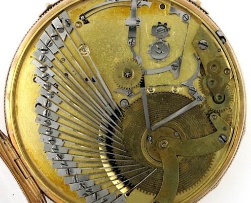 Large Gold Musical & Repeating Clockwatch