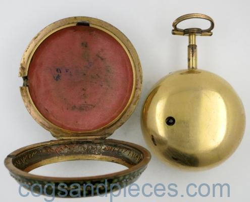 Gilt & shagreen cased London verge