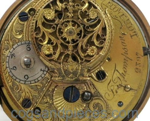 Thompson underpainted horn pocket watch