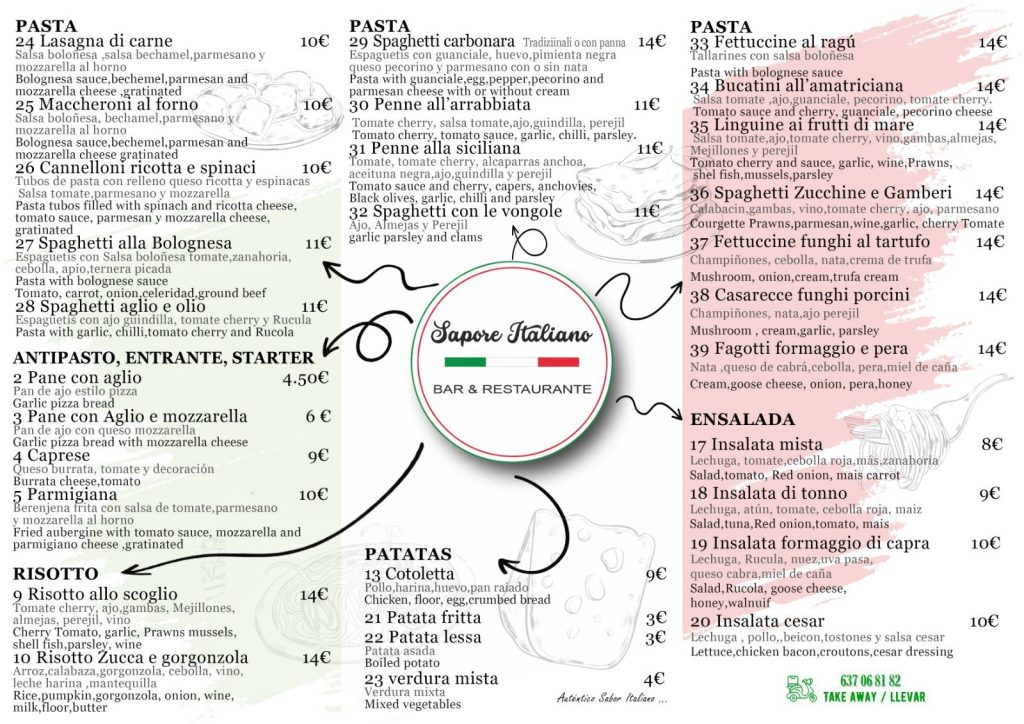 Restaurante Sapore Italiano. www.coinhoy.es