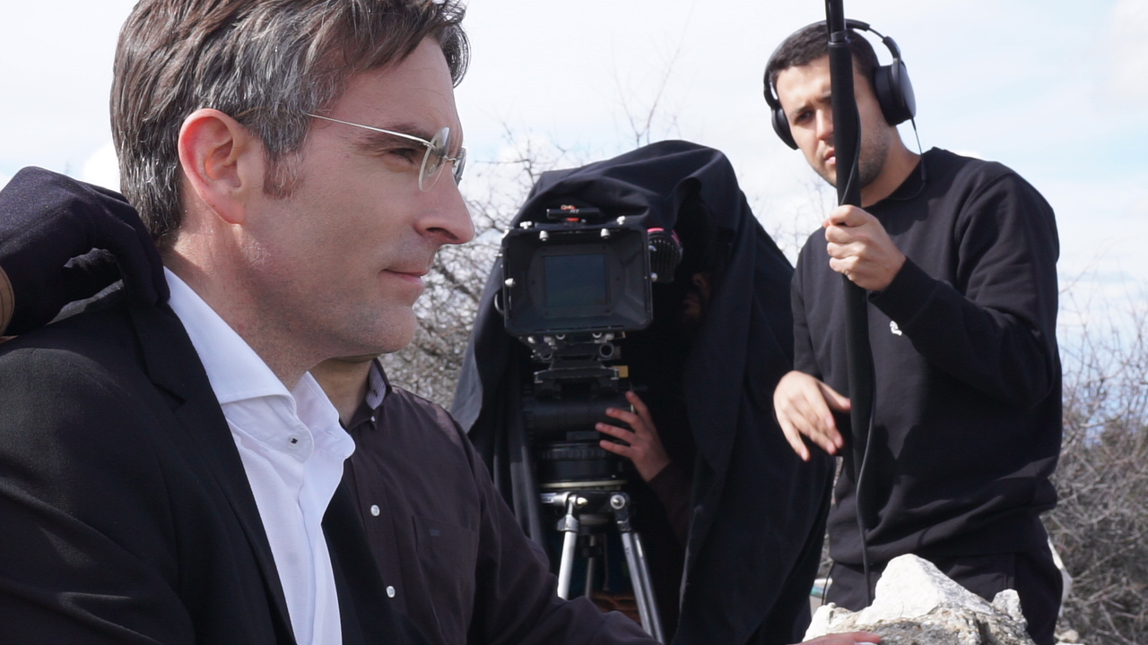 Fotografía realizada durante el rodaje del corto "Carandell" en la Sierra de Cabra en febrero de 2022