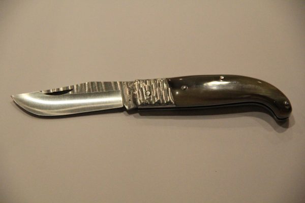 Coltello Piscitelli SENESE cm 17 Manico Corno - Testina e Lama Martellate