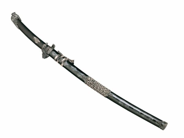 Replica KATANA manico serpente economica nera - immagine 2
