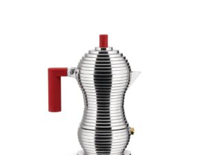 Alessi MDL02/3FM Caffettiera Pulcina induzione Manico Rosso