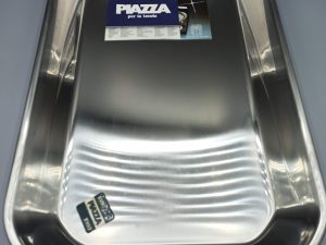 Piatto Rettangolare 42x26 Inox 18/10 Satinato Fondo cm 4,5