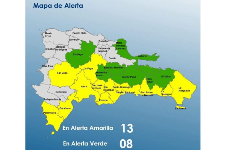 Indomet prevé fuertes aguaceros sobre el país por onda tropical