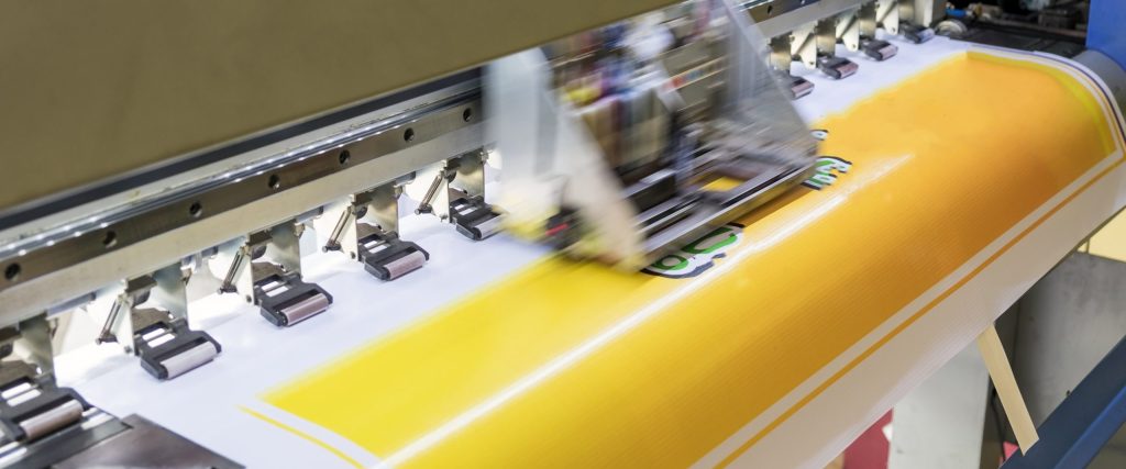 Large printer format inkjet working detail fresh color tinta impresora inyección formato imprimir 