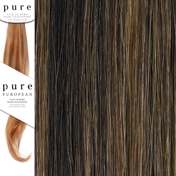 22 Inches Pure Clip In Hair Extensions Colour 4/27 – Comffy Hair
