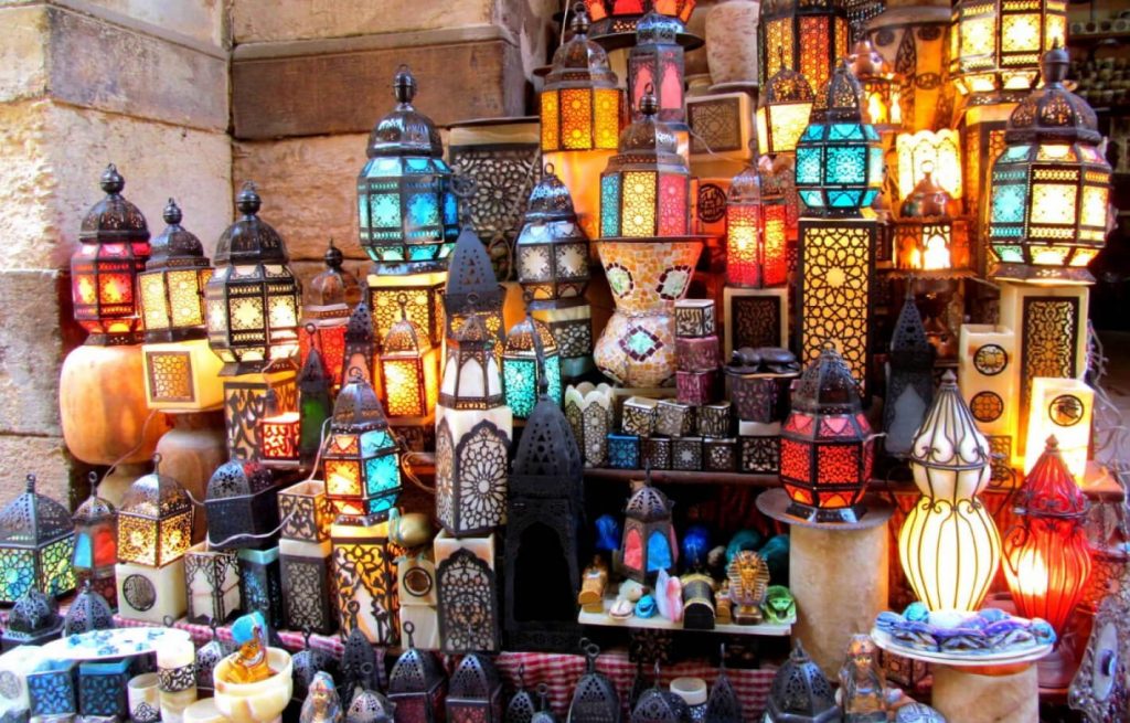 Oriental lanterns in varied colors