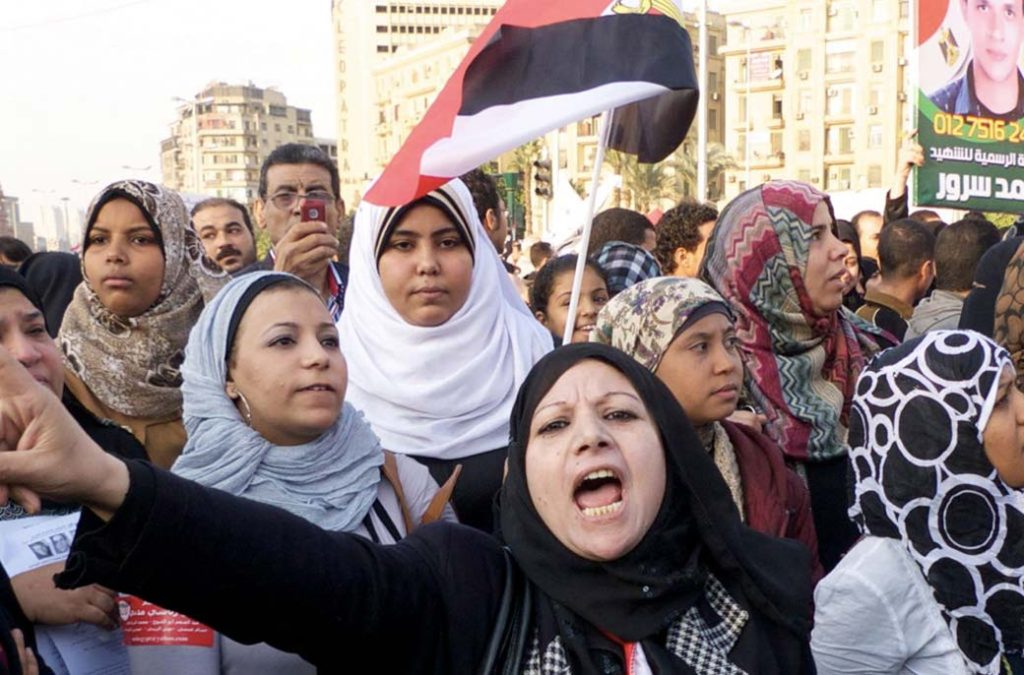 group of women protesting