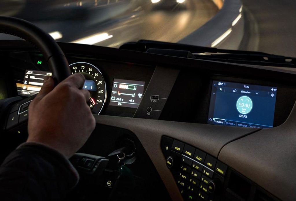 truck board user interface with touch inputs