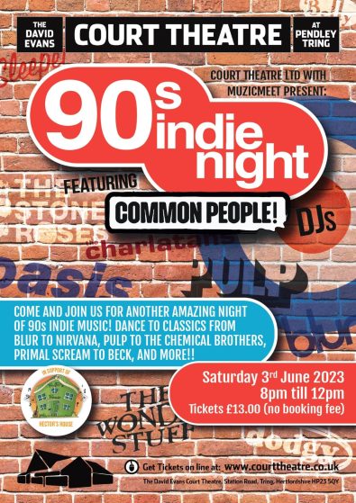 Common People 90s Indie night is coming back to Tring at the Court theatre