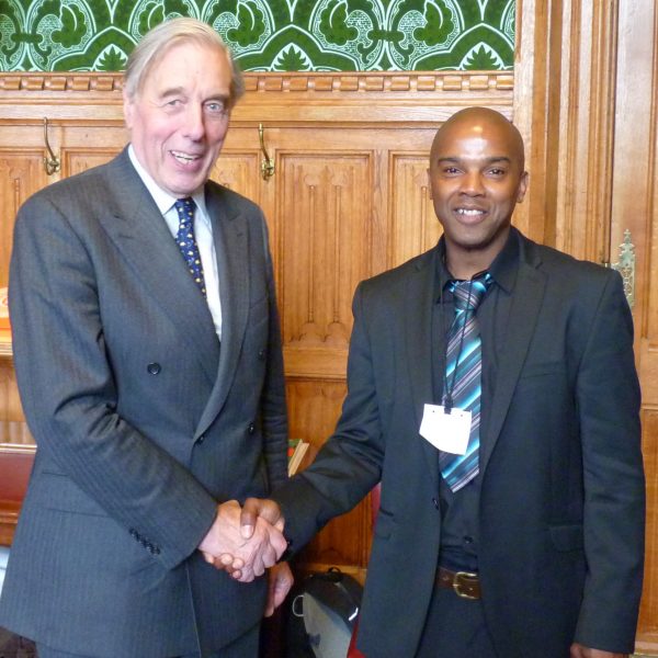 Michael with Lord Ramsbotham GCB, CBE at the House of Lords 2012, 'Safe Grounds' symposium day.where Michael was guest speaker alongside Digby Griffith, Director  (NOMS). subject matter desistance from crime.