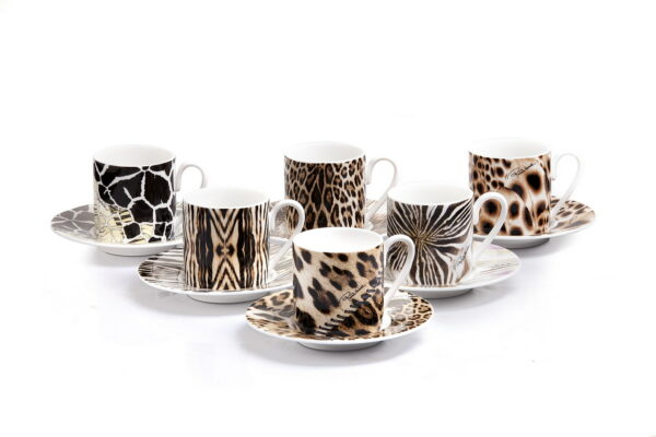 AFRICA GIFT PACK SET 6 PCS. COFFEE CUP and SAUCER