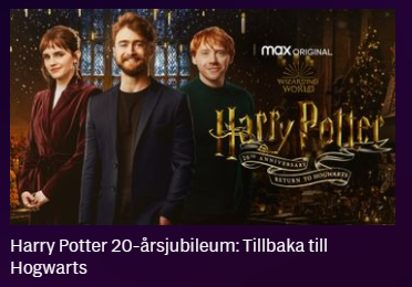 Harry Potter 20 årsjubileum Tillbaka till Hogwarts
