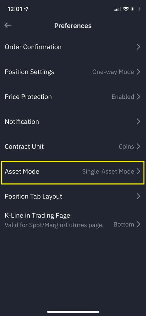 Binance Futures Multi-Asset Mode Mobil App