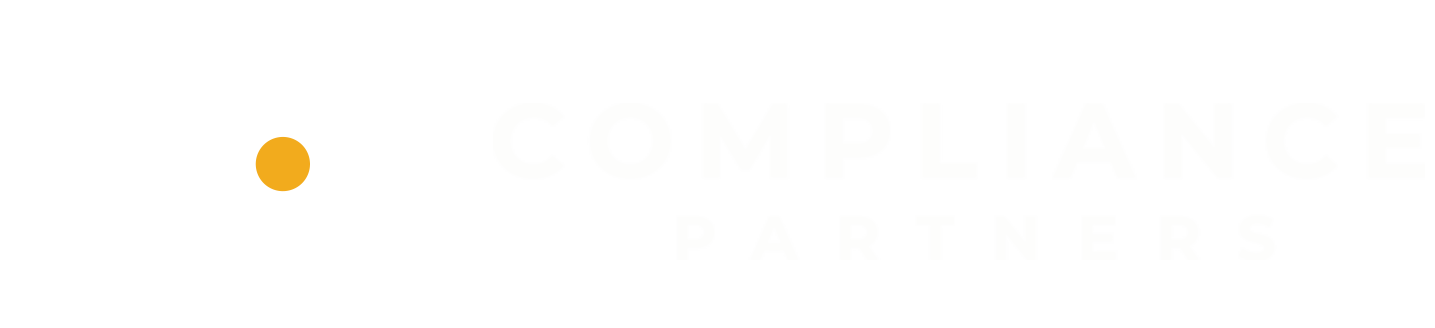 Compliance Partners logo white and orange