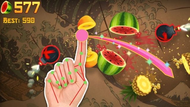 Hand Gesture Fruit Ninja  Computer Vision Game Development 