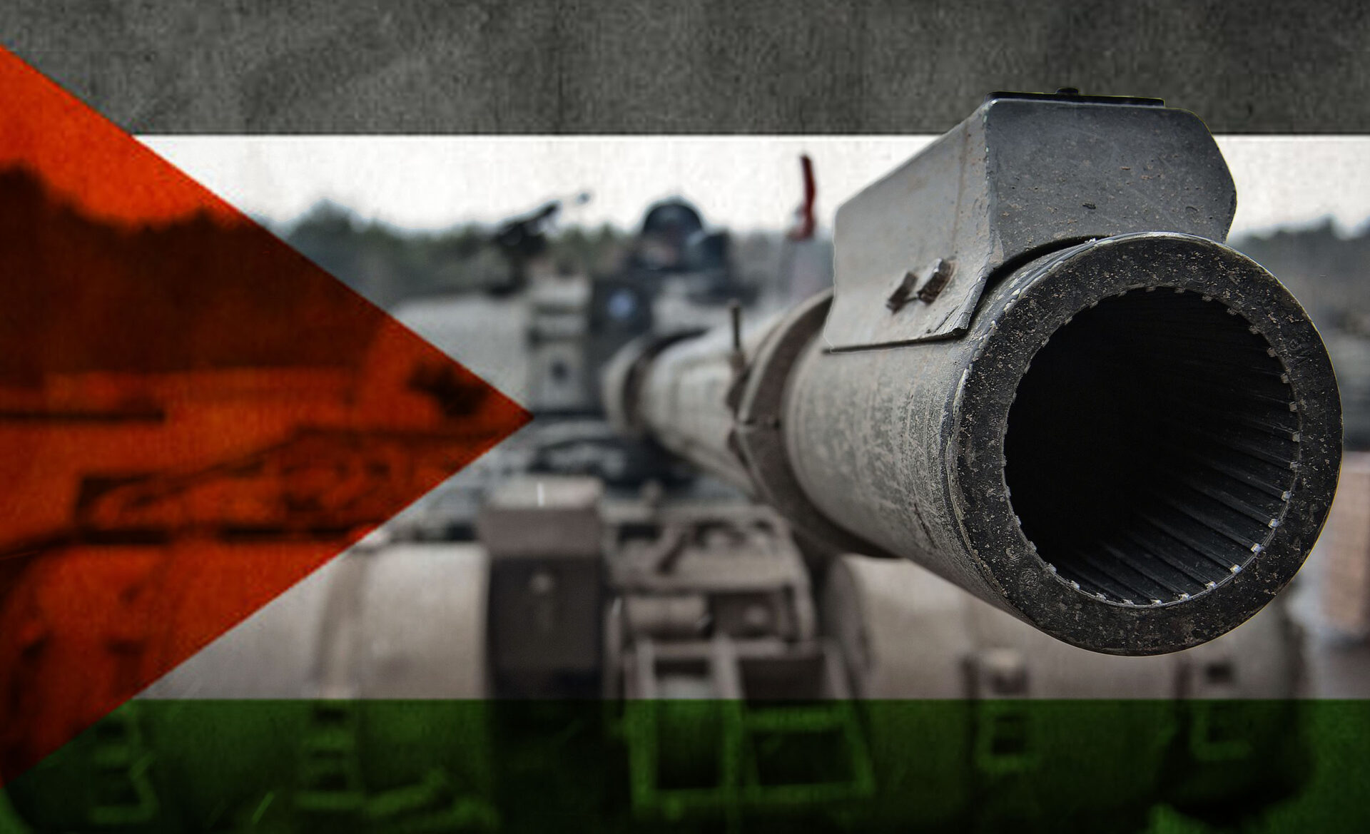 tank palestine flag