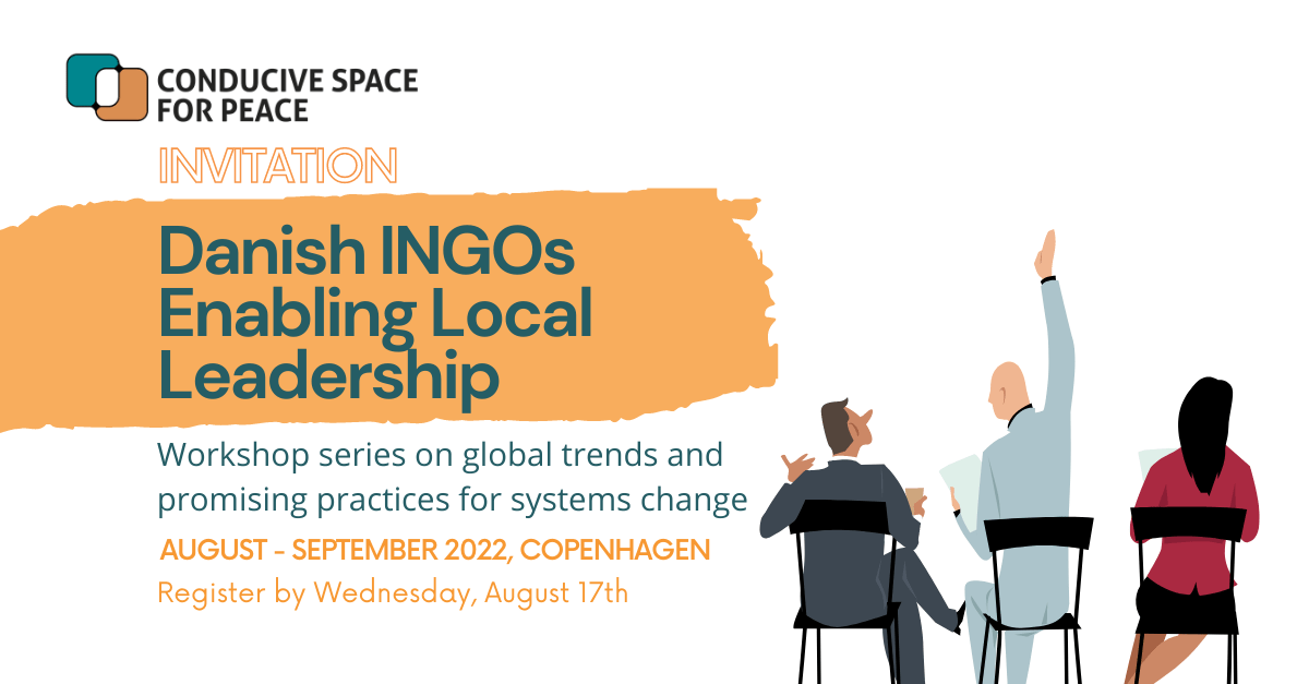 Invitation to Workshop Series – Danish International NGOs Enabling Local Leadership