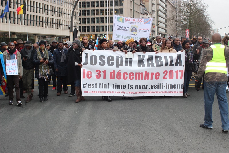 Manifestants lors de la marche contre Kabila