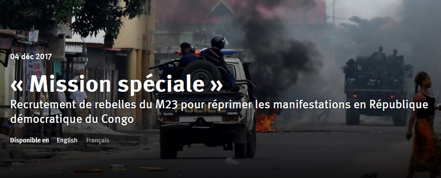 Recrutement de rebelles du M23 pour réprimer les manifestations en République démocratique du Congo