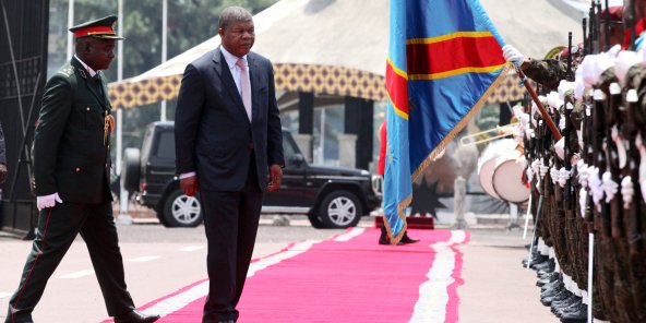 João Lourenço à Kinshasa, le 14 février. © Kenny Katombe /REUTERS