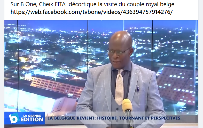 Sur B One, Cheik FITA décortique la visite du couple Royal Belge en RD Congo