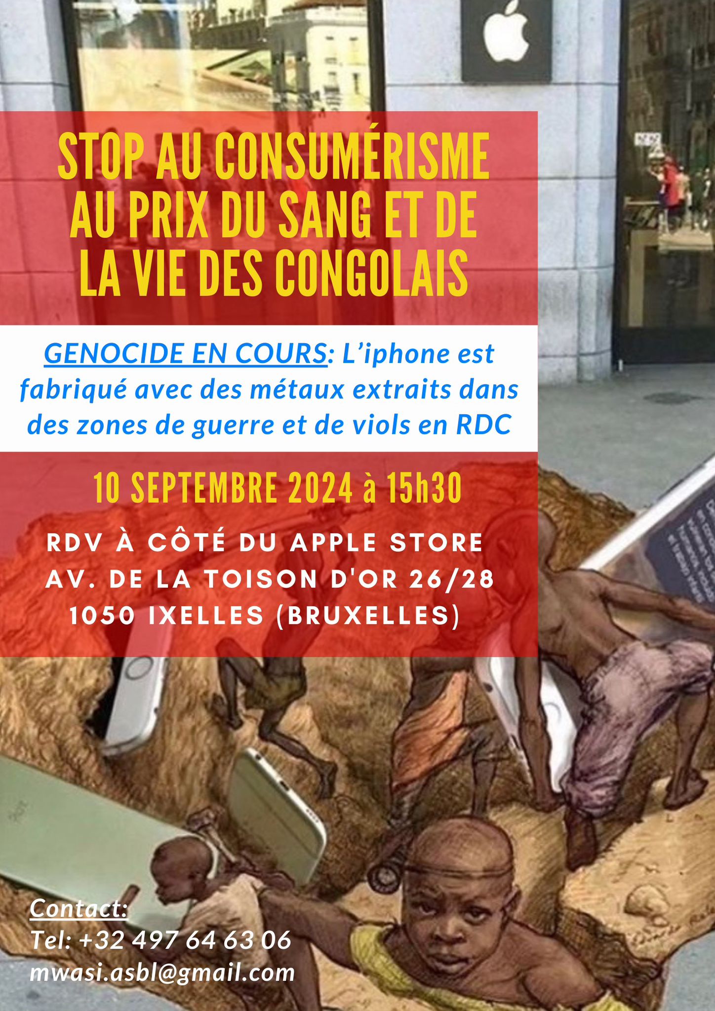 Manif « GENOCOST » devant Apple le 10.09.2024 à Bruxelles . Manif « GENOCOST » devant Apple le 10.09.2024 à Bruxelles .