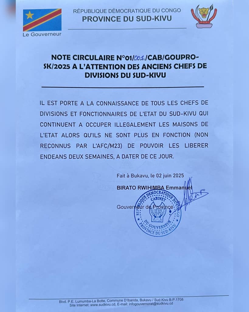 Bukavu. Nième acte de terrorisme et de violation des Droits de l’Homme Bukavu. Nième acte de terrorisme et de violation des Droits de l’Homme