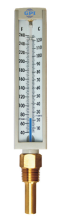 Termometro recto con termopozo 1/2" NPT, vastago de 6"