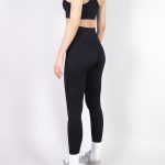 Back view of black seamless leggings