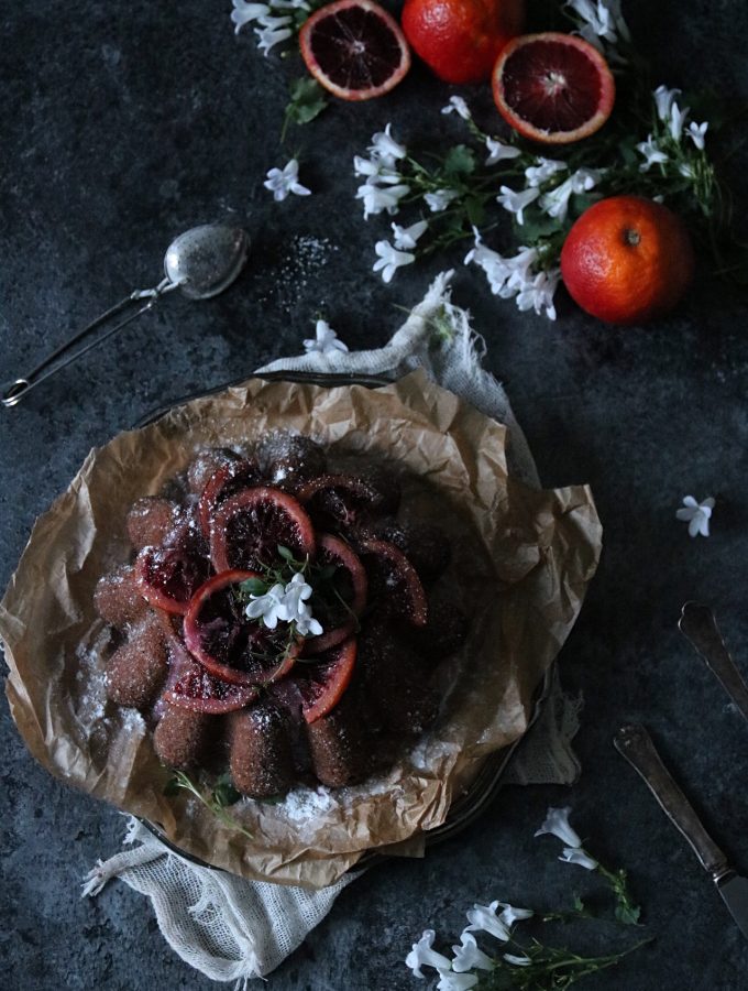 chokladsockerkaka med blodapelsin