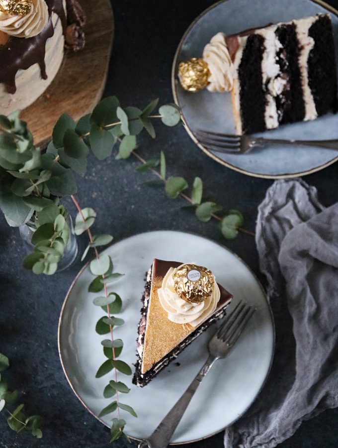 chokladtårta med jordnötssmör