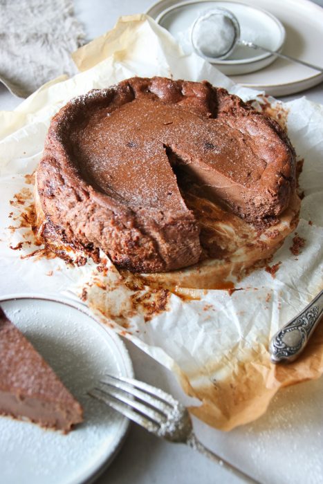 bränd chokladcheesecake